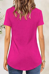 Crisscross Short Sleeve T-Shirt - Trendsi - Flyclothing LLC
