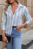 Striped Long Sleeve Shirt - Trendsi