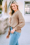 Button Down V-Neck Waffle Knit Shirt - Trendsi - Flyclothing LLC