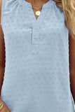 Swiss Dot Notched Neck Tank - Trendsi - Flyclothing LLC
