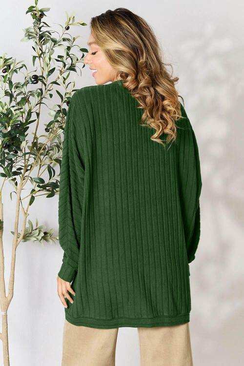 Basic Bae Full Size Ribbed Cocoon Cardigan - Trendsi - Flyclothing LLC