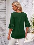 Ruffled Suqare Neck Half Sleeve Blouse - Trendsi - Flyclothing LLC