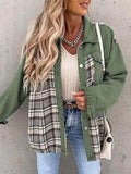 Plaid Button Up Dropped Shoulder Jacket - Trendsi - Flyclothing LLC