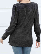 Decorative Button Square Neck Top - Trendsi - Flyclothing LLC