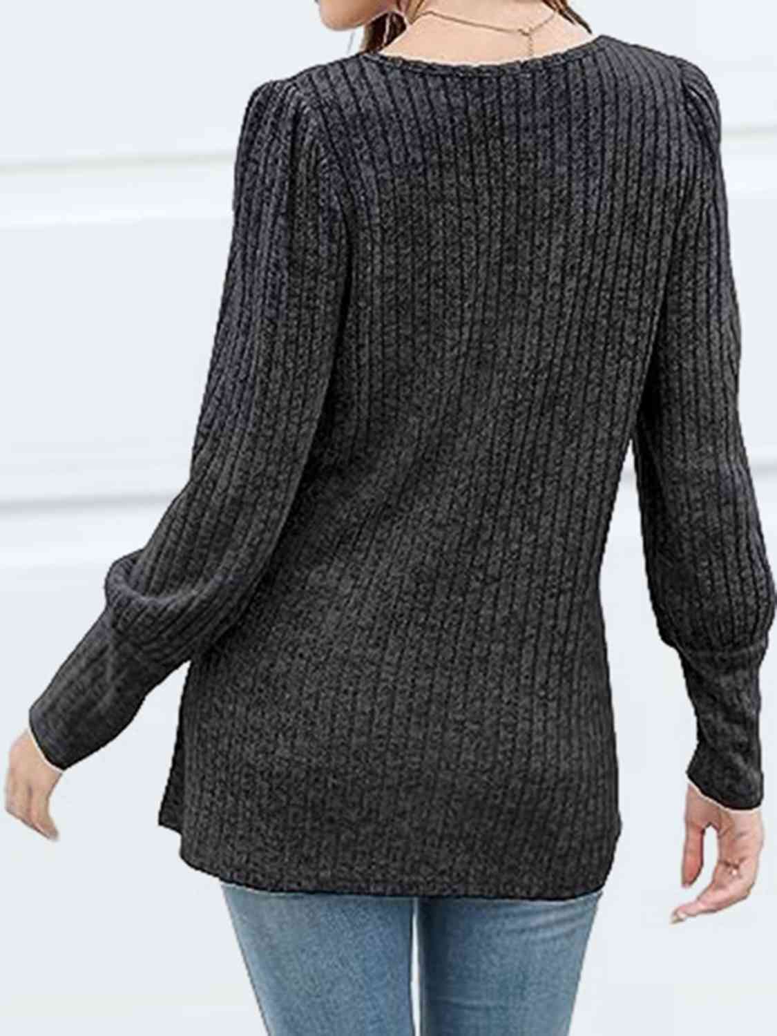 Decorative Button Square Neck Top - Trendsi - Flyclothing LLC