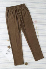 Drawstring Straight Pants with Pockets - Trendsi - Flyclothing LLC