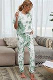 Tie-Dye Tee and Drawstring Waist Joggers Lounge Set - Trendsi - Flyclothing LLC