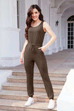 Drawstring Round Neck Sleeveless Jumpsuit - Trendsi - Flyclothing LLC