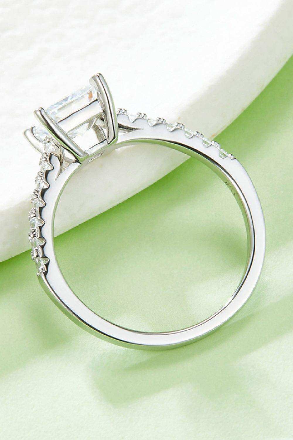 1.21 Carat Moissanite 925 Sterling Silver Side Stone Ring - Trendsi - Flyclothing LLC