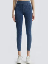 Wide Waistband Sports Leggings - Trendsi - Flyclothing LLC