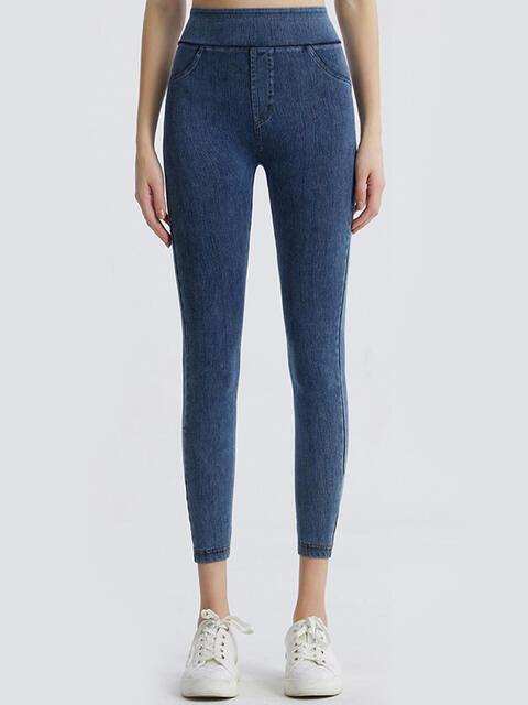 Wide Waistband Sports Leggings - Trendsi - Flyclothing LLC