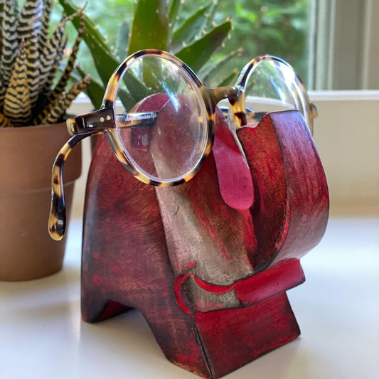 Elephant Eyeglass Stand in Red Wash - Flyclothing LLC