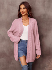 Warm Fall Mixed Knit Open Front Longline Cardigan - Flyclothing LLC