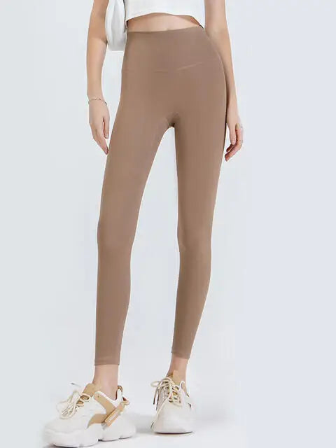 Wide Waistband Sports Leggings - Trendsi - Flyclothing LLC