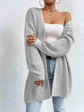 Open Front Dropped Shoulder Slit Cardigan - Trendsi - Flyclothing LLC