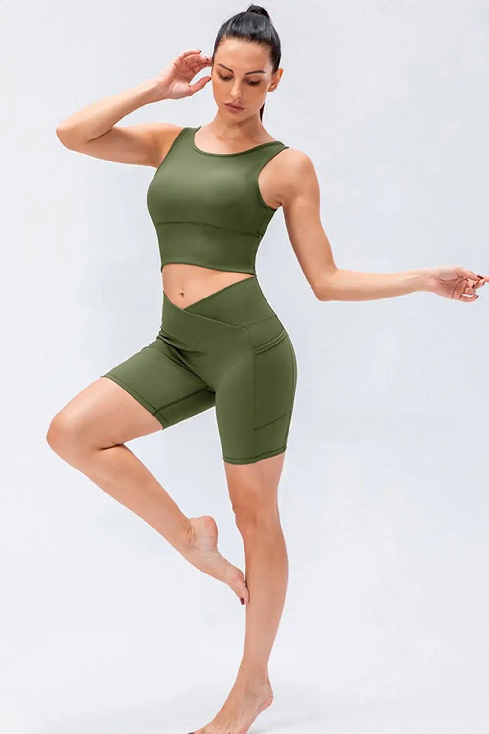 Slim Fit V-Waistband Sports Shorts - Trendsi - Flyclothing LLC