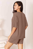 Basic Bae Full Size Soft Rayon Half Sleeve Top and Shorts Set - Trendsi - Flyclothing LLC