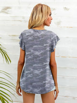 Round Neck Butterfly Sleeve Top - Trendsi - Flyclothing LLC