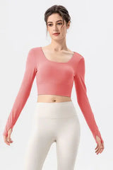 Square Neck Crisscross Active T-Shirt - Trendsi - Flyclothing LLC