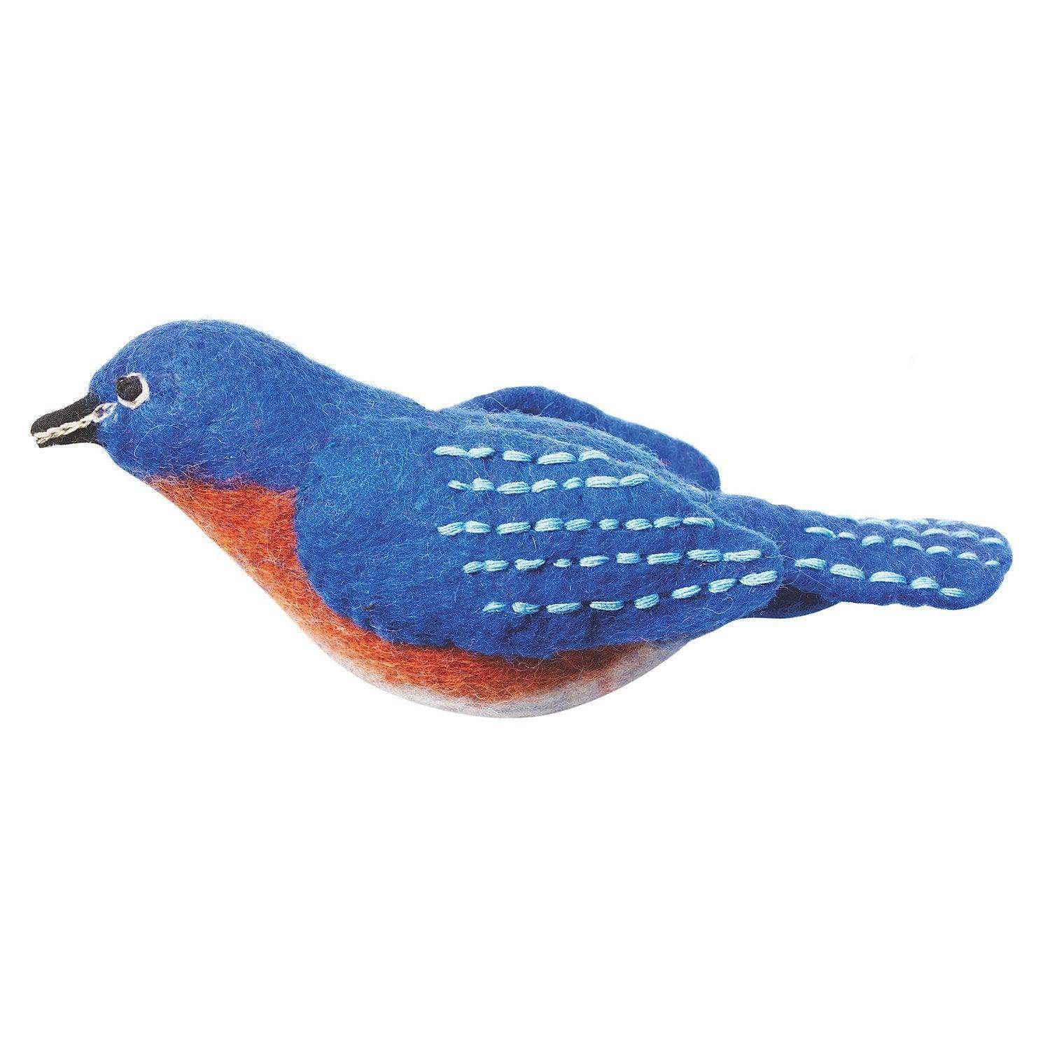 Felt Bird Garden Ornament - Bluebird - Wild Woolies (G) - Wild Woolies - Flyclothing LLC