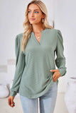 Notched Long Sleeve T-Shirt - Trendsi - Flyclothing LLC