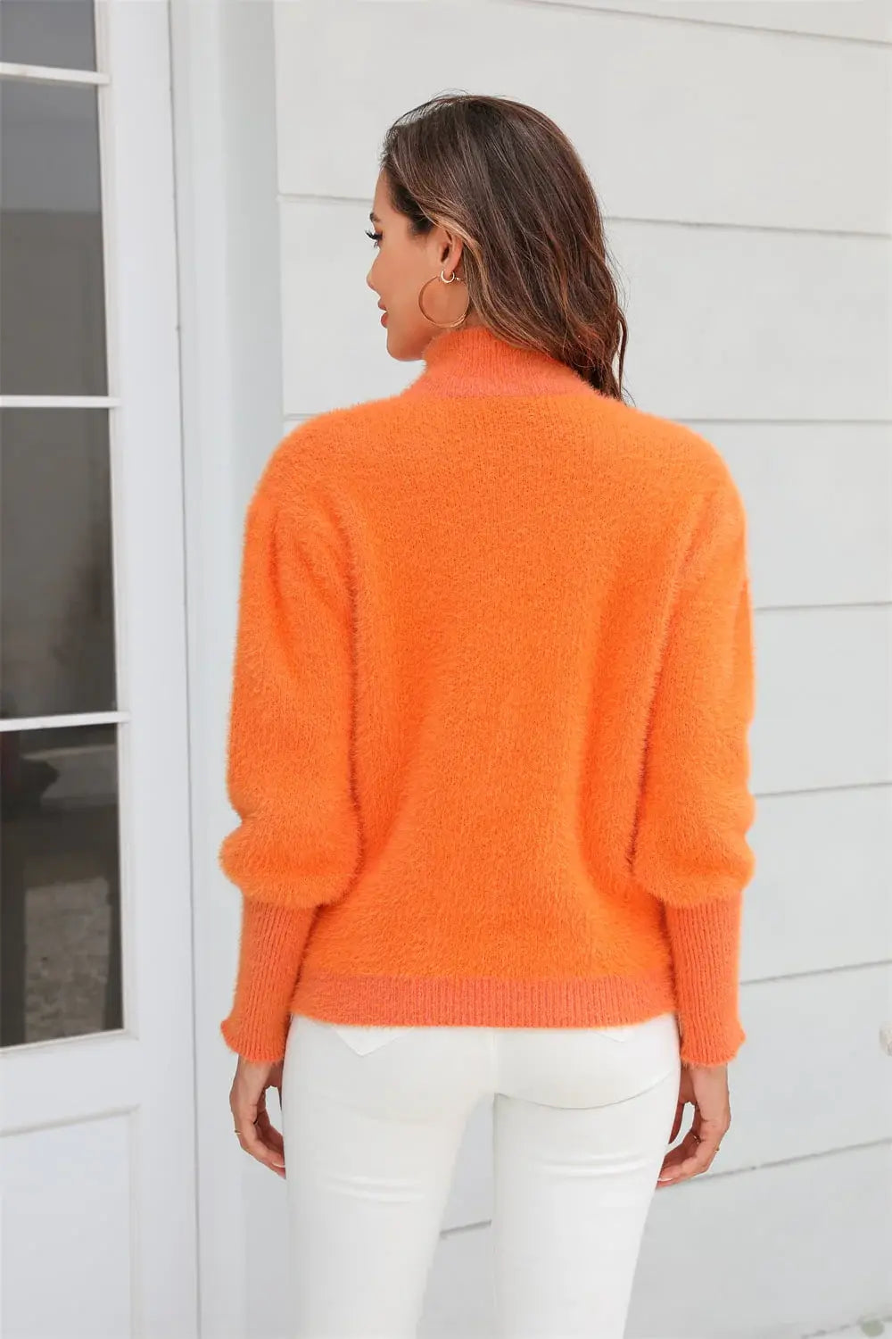 Turtle Neck Long Sleeve Pullover Sweater - Trendsi - Flyclothing LLC
