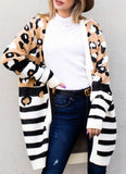 Striped Open Front Longline Cardigan - Trendsi - Flyclothing LLC