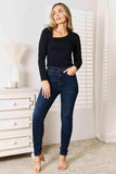 Basic Bae Asymmetrical Neck Long Sleeve Top - Trendsi - Flyclothing LLC