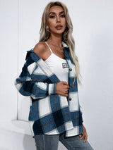 Plaid Button Up Flannel Shirt - Trendsi - Flyclothing LLC