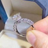 2 Carat Moissanite 925 Sterling Silver Ring - Trendsi