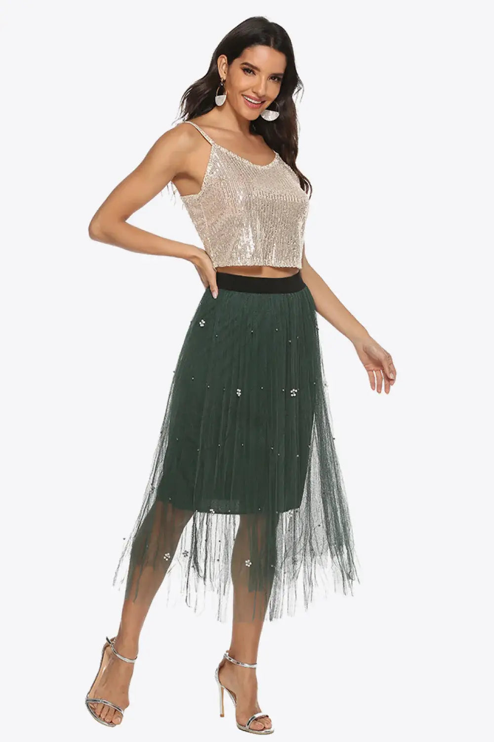 Sequin Cropped Cami - Trendsi - Flyclothing LLC