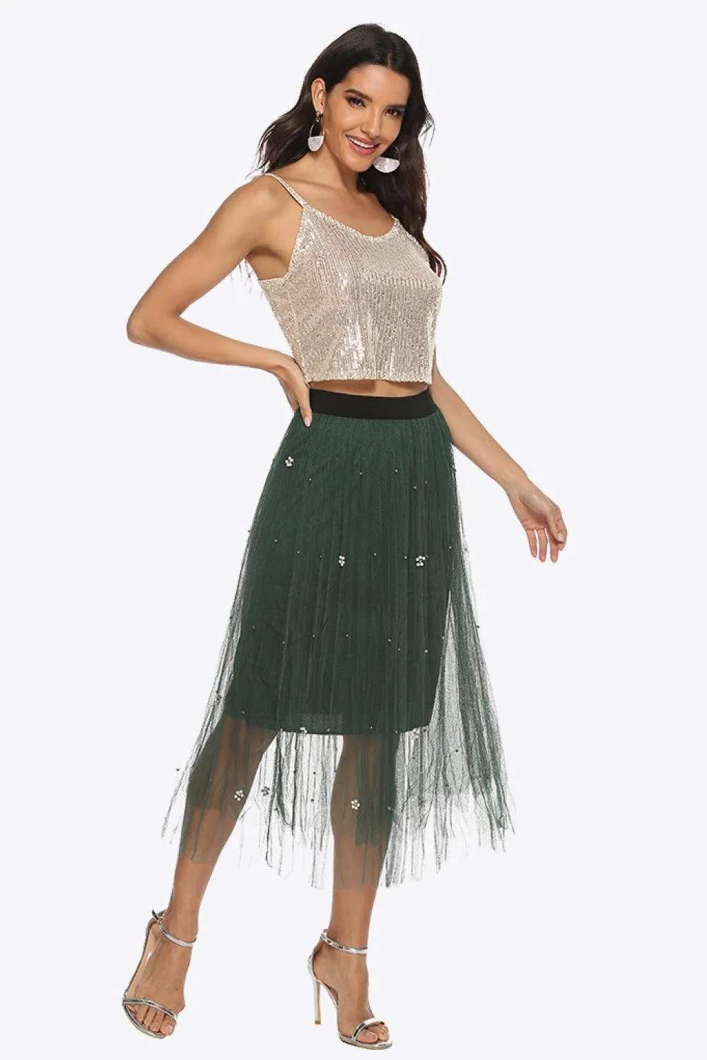 Sequin Cropped Cami - Trendsi - Flyclothing LLC