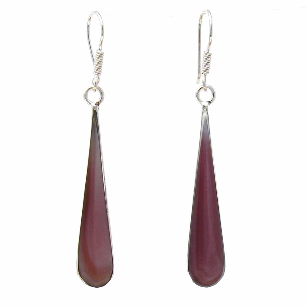 Pink Clam Shell Elongated Teardrop Earrings - Artisana - Flyclothing LLC