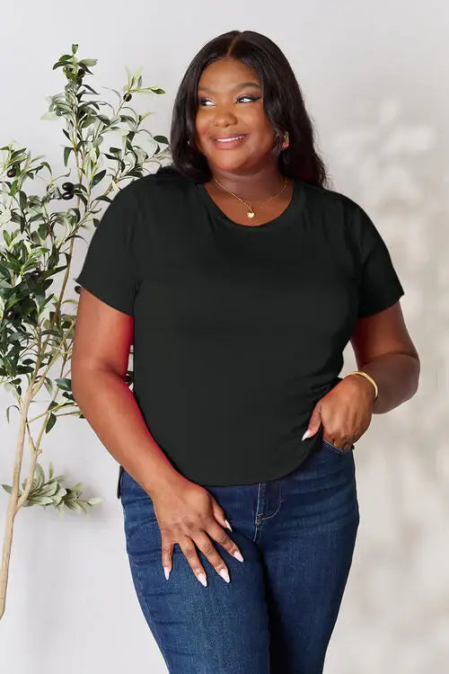 Basic Bae Full Size Round Neck Short Sleeve T-Shirt - Trendsi - Flyclothing LLC