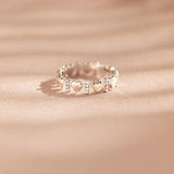 Heart Cross 925 Sterling Silver Ring - Trendsi