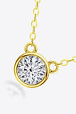 925 Sterling Silver 1 Carat Moissanite Round Pendant Necklace - Trendsi