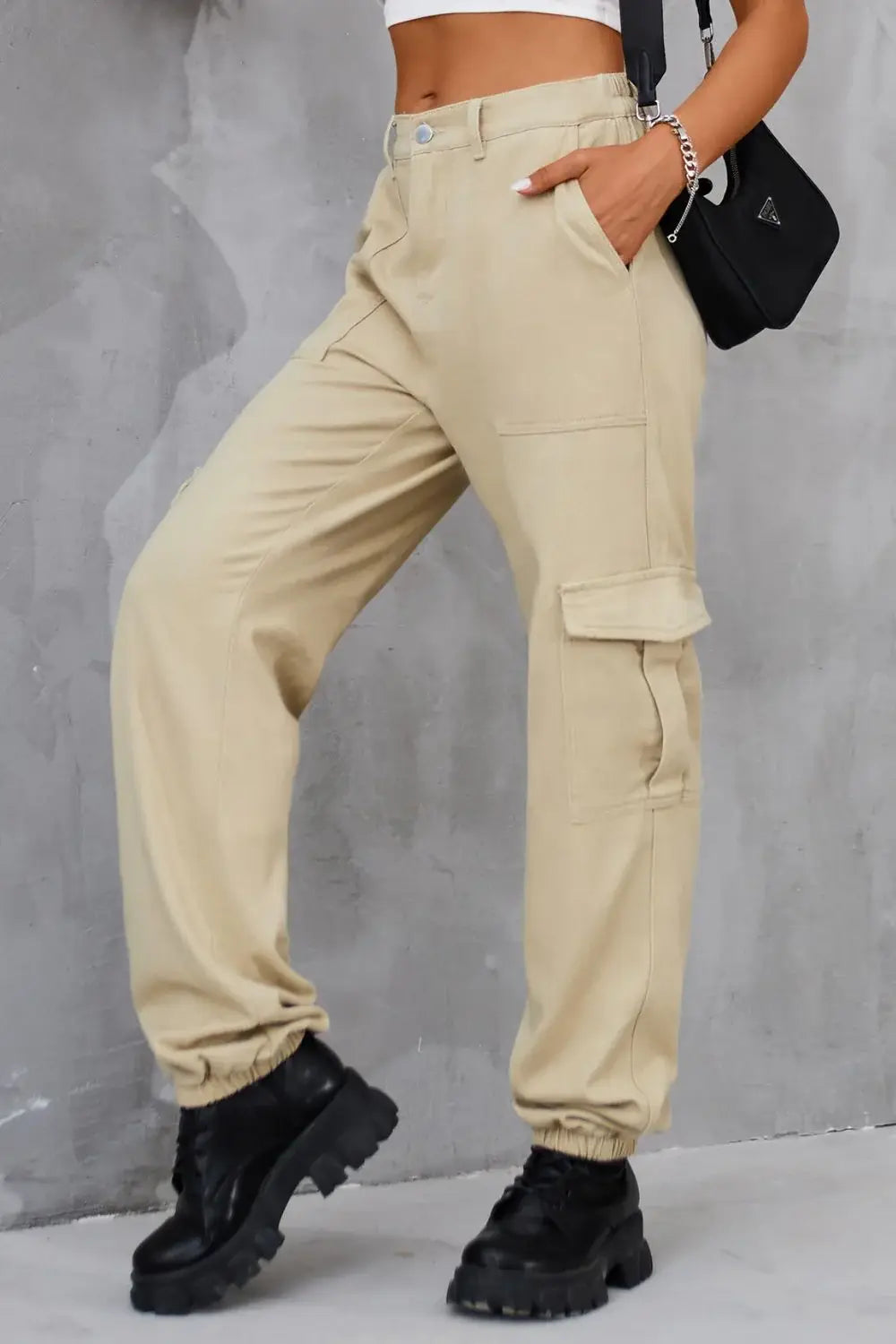 Buttoned High Waist Jeans with Pockets - Trendsi - Flyclothing LLC
