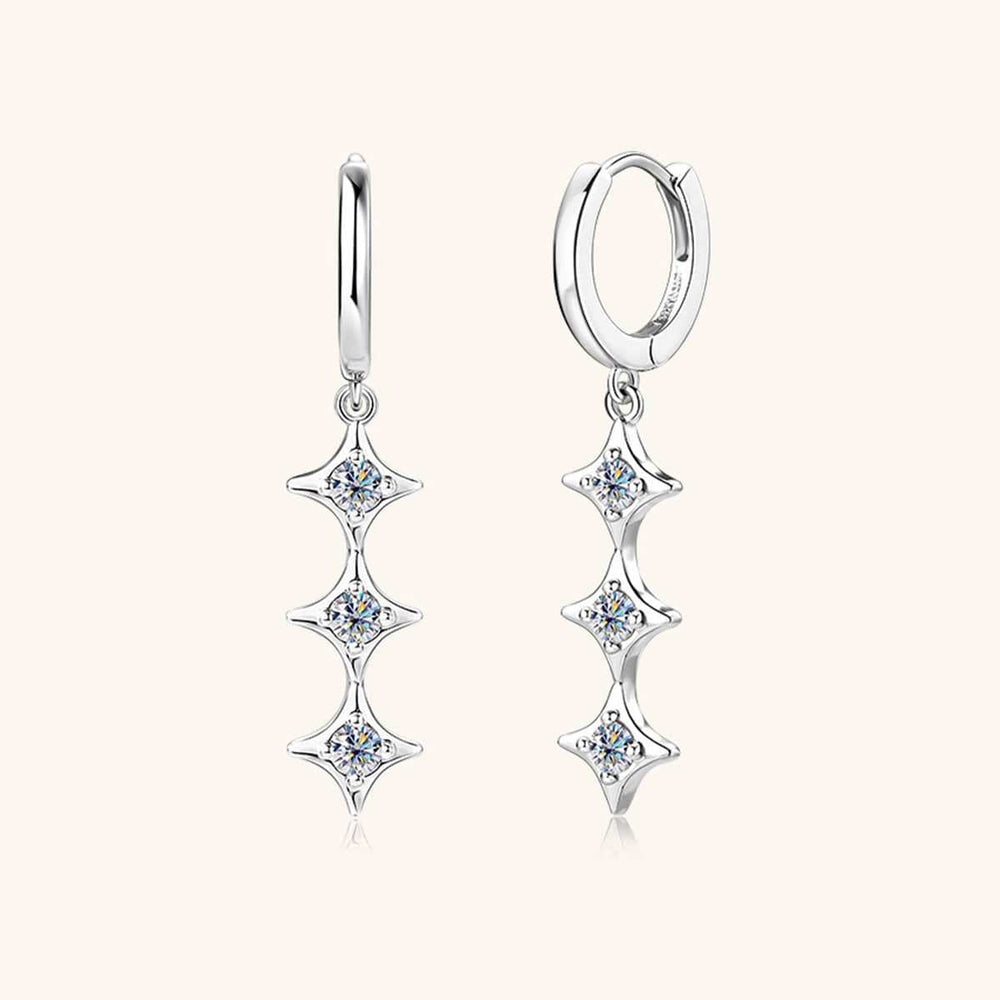 Moissanite 925 Sterling Silver Geometric Shape Earrings - Trendsi - Flyclothing LLC