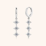 Moissanite 925 Sterling Silver Geometric Shape Earrings - Trendsi - Flyclothing LLC