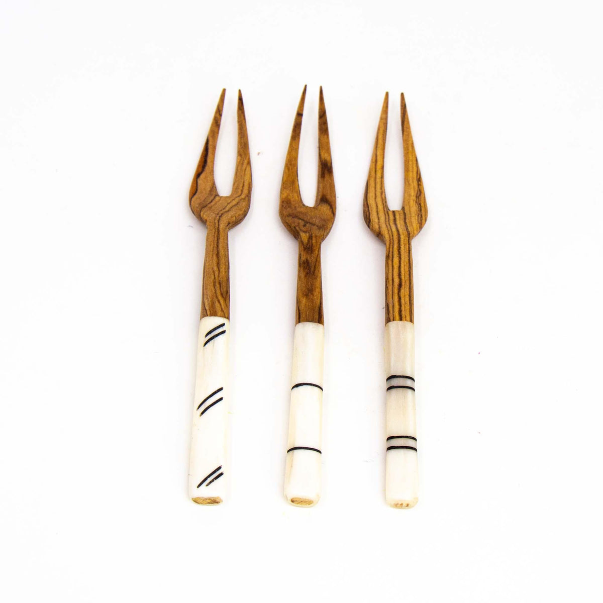 Simple Batik Olive Wood Fork Set of 3 - Flyclothing LLC