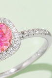 1 Carat Moissanite 925 Sterling Silver Halo Ring - Trendsi