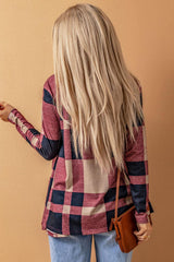 Plaid Open Front Cardigan - Trendsi