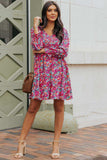 Floral Smocked V-Neck Flounce Sleeve Dress - Trendsi - Flyclothing LLC