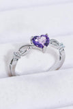 Crystal Heart 925 Sterling Silver Ring - Trendsi