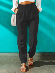 High Waist Joggers with Pockets - Trendsi