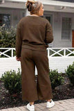 Double Take Full Size Textured Long Sleeve Top and Drawstring Pants Set - Trendsi - Flyclothing LLC