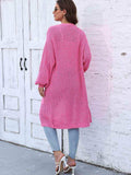 Open Front Longline Cardigan with Pockets - Trendsi - Flyclothing LLC