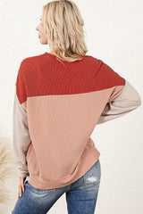 Color Block Dropped Shoulder T-Shirt - Trendsi - Flyclothing LLC