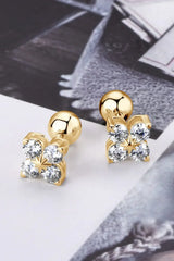 Moissanite 925 Sterling Silver Four-Leaf Clover Shape Earrings - Trendsi - Flyclothing LLC