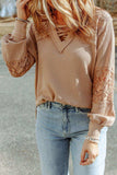 Crisscross V-Neck Waffle-Knit Top - Trendsi - Flyclothing LLC